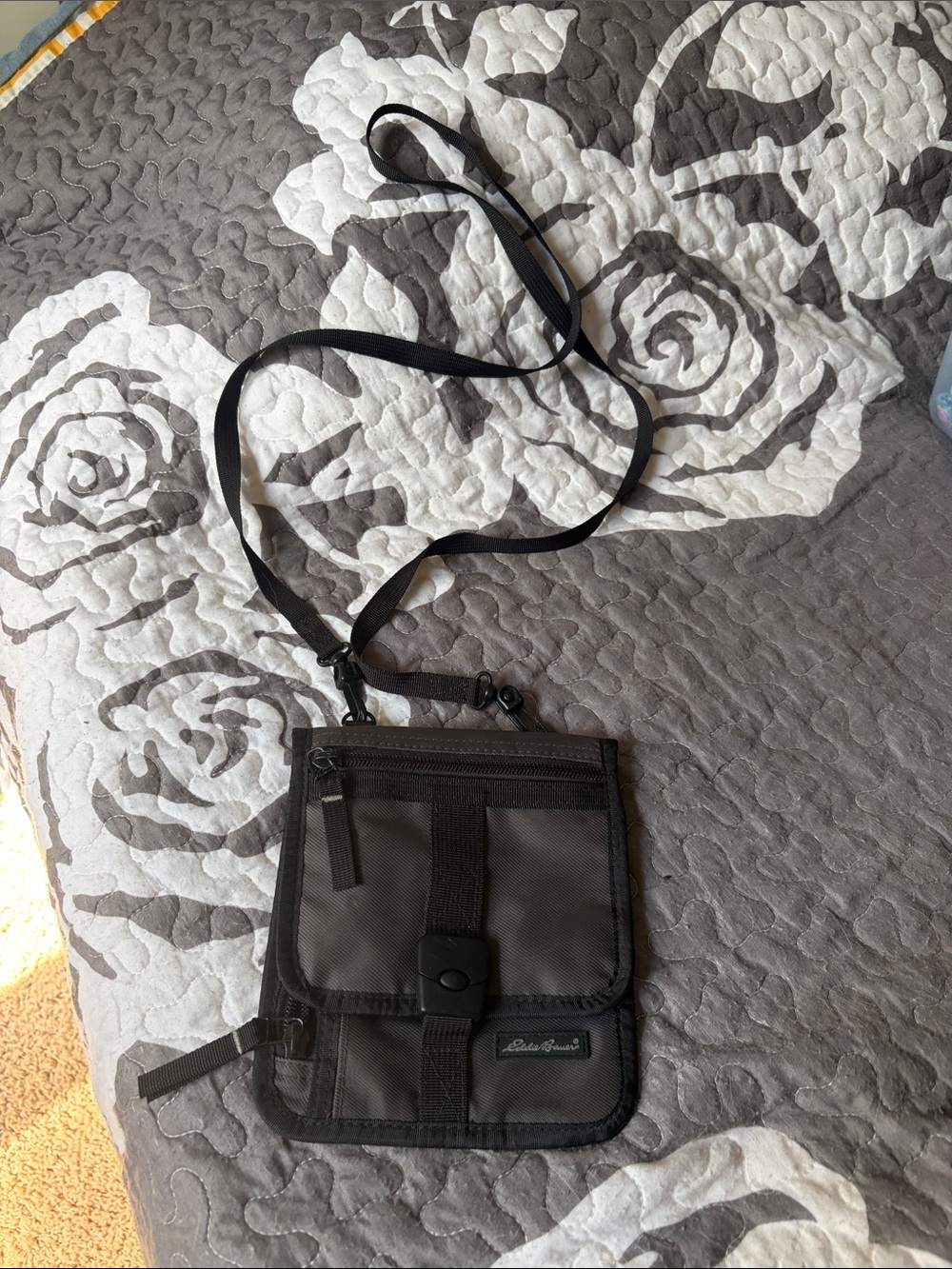 Eddie Bauer Black Compact Crossbody Pouch